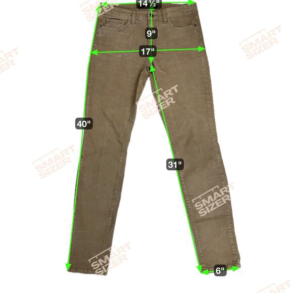 Joe's Jeans Skinny Visionaire Stretch Corduroy Jeans Khaki Tan Size 29 - Picture 6 of 12